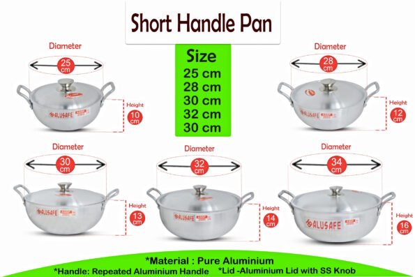 Alusafe Short Handle Pan Sizes