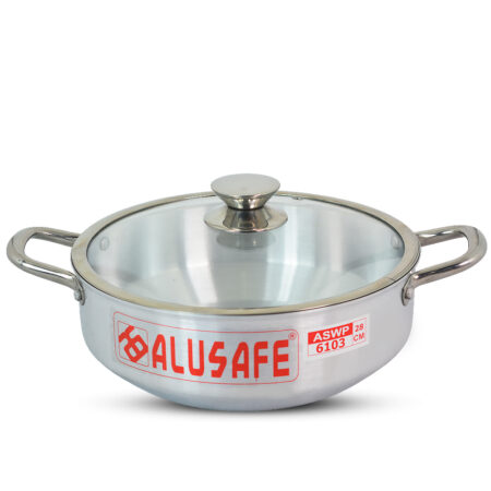 Alusafe Wokpan with Glass Lid
